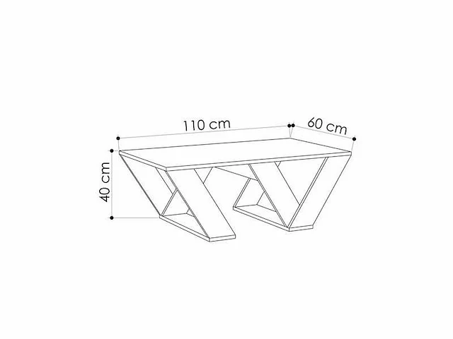 Spaanplaat salontafel wit - b110 x h40 x d60 cm - afbeelding 4 van  4