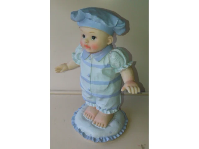 Spaarpot baby met muts blauw - afbeelding 1 van  9