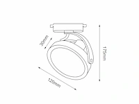 Spanningsrail 300 cm met 8 spots es111 zwart - afbeelding 8 van  9