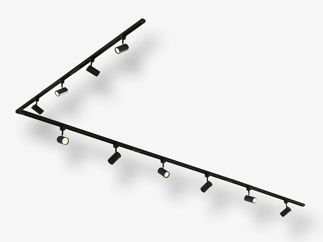 Spanningsrail 400 cm inclusief 16 spots zwart - afbeelding 8 van  9