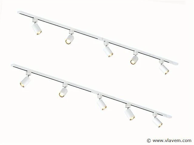 Spanningsrail 400 cm inclusief 24 spots wit - afbeelding 1 van  8