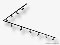 Spanningsrail 400 cm inclusief 24 spots zwart - afbeelding 1 van  8