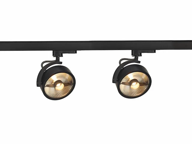Spanningsrail 400 cm met 10 spots es111 zwart - afbeelding 1 van  7