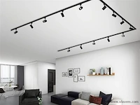 Spanningsrail 600 cm inclusief 20 spots zwart - afbeelding 2 van  8