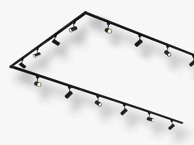 Spanningsrail 800 cm inclusief 24 spots zwart - afbeelding 1 van  9