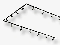 Spanningsrail 800 cm inclusief 24 spots zwart - afbeelding 1 van  9