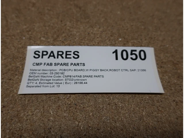 Spare parts for cmp cybeq 8000 fab spare parts - afbeelding 2 van  3