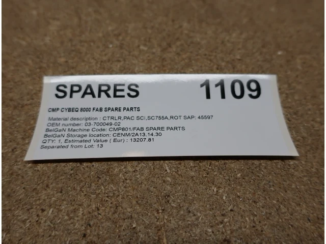 Spare parts for cmp cybeq 8000 fab spare parts - afbeelding 2 van  3