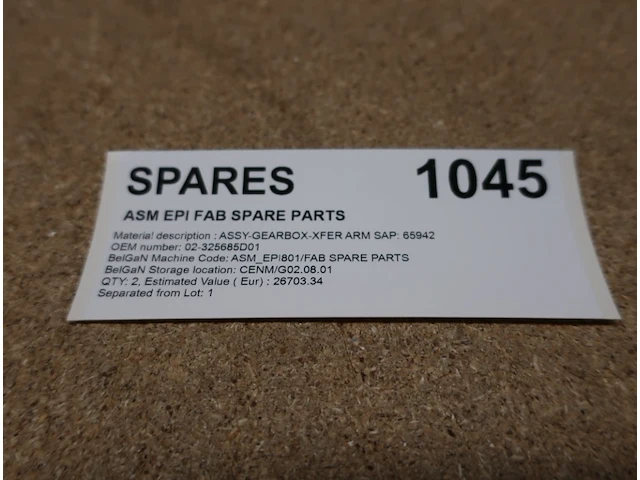 Spare parts for epi asm epsilon 2000 one fab spare parts - afbeelding 2 van  3