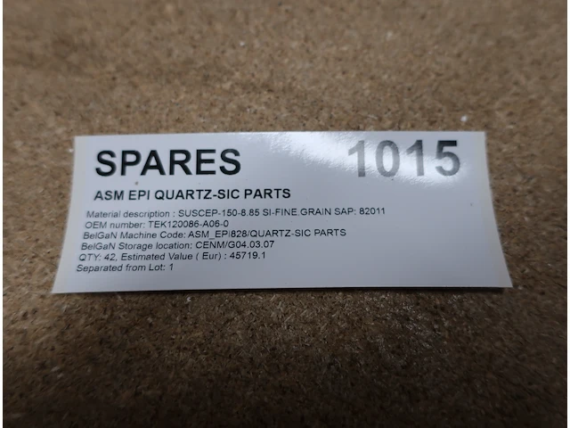 Spare parts for epi asm epsilon 2000 one quartz-sic parts - afbeelding 1 van  3