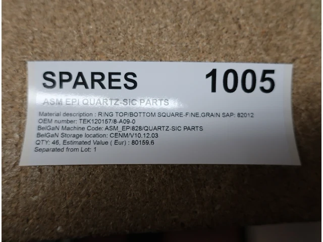Spare parts for epi asm epsilon 2000 one quartz-sic parts - afbeelding 2 van  7