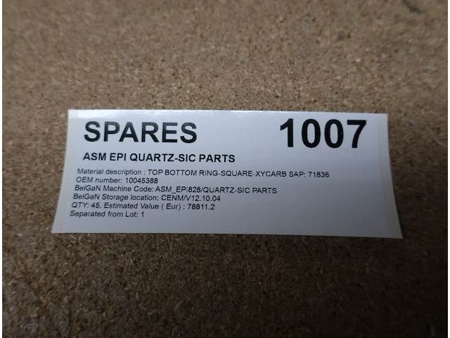Spare parts for epi asm epsilon 2000 one quartz-sic parts - afbeelding 2 van  9