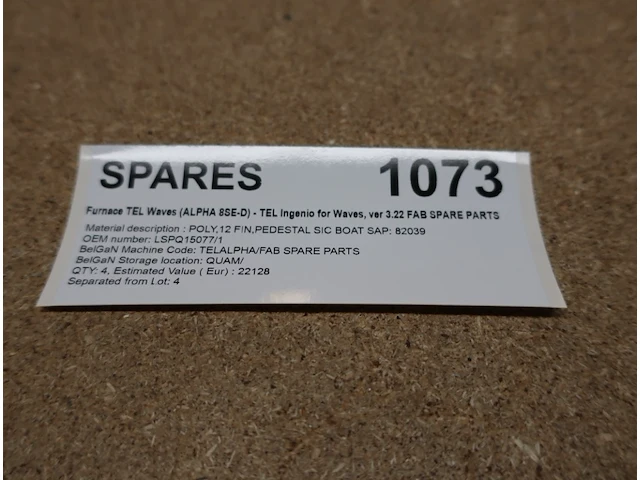 Spare parts for furnace tel waves (alpha 8se-d) - tel ingenio for waves, ver 3.22 fab spare parts - afbeelding 2 van  3