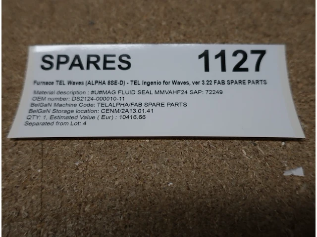 Spare parts for furnace tel waves (alpha 8se-d) - tel ingenio for waves, ver 3.22 fab spare parts - afbeelding 2 van  3
