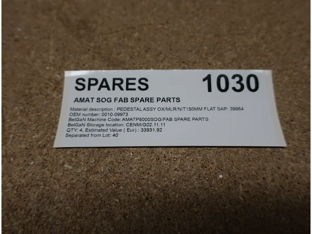 Spare parts for plasma etch amat p5000 sog fab spare parts - afbeelding 2 van  2