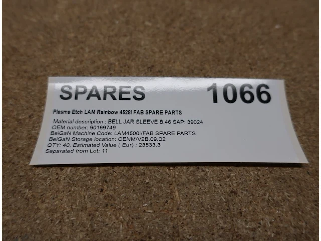Spare parts for plasma etch lam rainbow 4528i fab spare parts - afbeelding 2 van  2