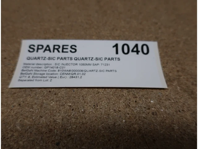 Spare parts for quartz-sic parts quartz-sic parts - afbeelding 2 van  4