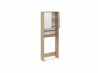 Speciale kast bovenop de wasmachine - wit en hout - afbeelding 3 van  5