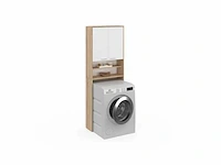 Speciale kast bovenop de wasmachine - wit en hout - afbeelding 5 van  5