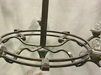 Speciale ronde luchter met 5 armen, in zwart ijzer - afbeelding 1 van  2