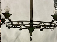 Speciale ronde luchter met 5 armen, in zwart ijzer - afbeelding 2 van  2