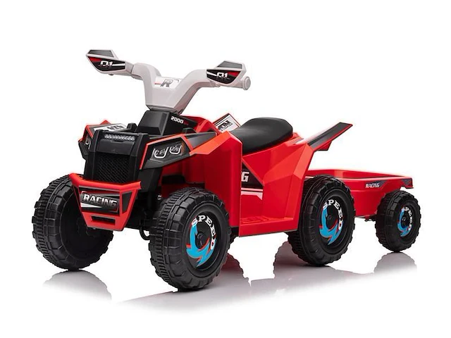 Speed racing elektrische kinderquad 6v - rood - afbeelding 5 van  11