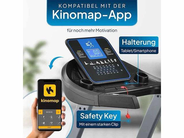 Speedrunner 7000 opvouwbare loopband met kinomap-functie, 3 pk motor, 22 km/u - afbeelding 11 van  14