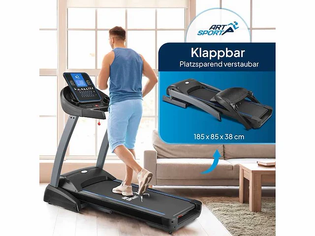 Speedrunner 7000 opvouwbare loopband met kinomap-functie, 3 pk motor, 22 km/u - afbeelding 12 van  14