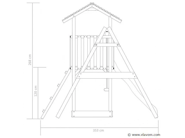 Speeltoren met aanbouw schommel - afbeelding 4 van  5