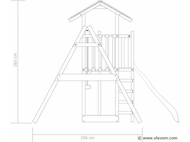 Speeltoren met aanbouw schommel - afbeelding 3 van  4