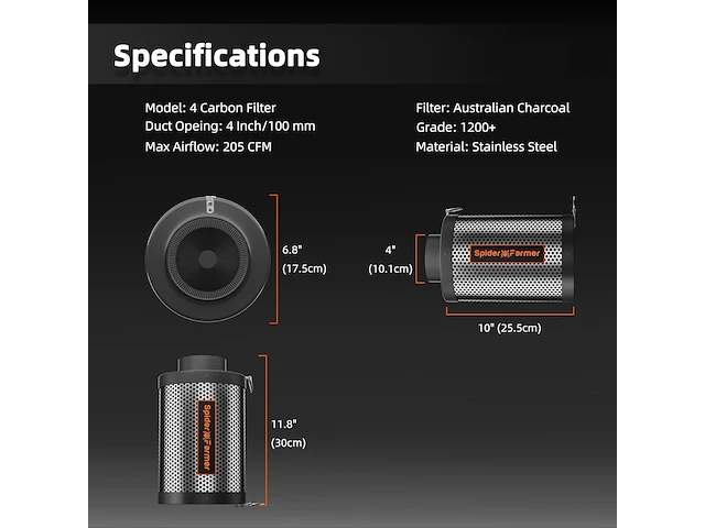 Spider farmer koolstoffilter - afbeelding 2 van  6