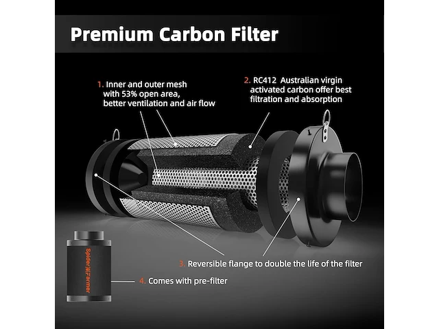 Spider farmer koolstoffilter - afbeelding 5 van  6