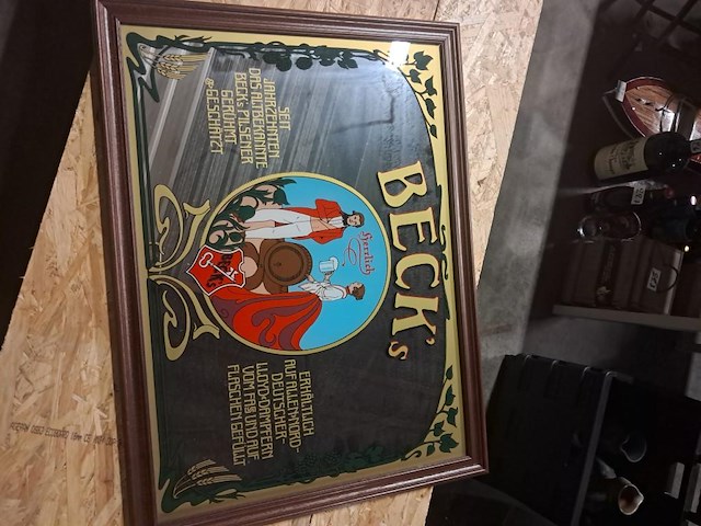 Spiegel becks 630mm op 470mm - afbeelding 1 van  1