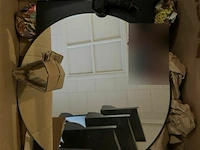 Spiegel met 2 spotjes h40xb50 cm zwart - afbeelding 1 van  2