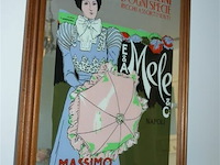 Spiegel met advertentieposter "ombrellini d'ogni specie ricchi assortimenti"