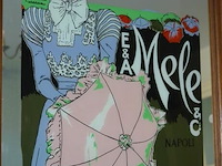 Spiegel met advertentieposter "ombrellini d'ogni specie ricchi assortimenti" - afbeelding 2 van  3