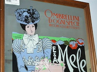 Spiegel met advertentieposter "ombrellini d'ogni specie ricchi assortimenti" - afbeelding 3 van  3