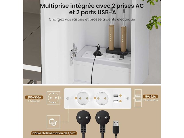 Spiegelspiegelkast met led-verlichting - afbeelding 6 van  9