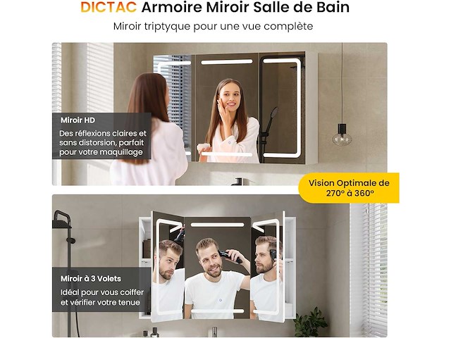 Spiegelspiegelkast met led-verlichting - afbeelding 7 van  9