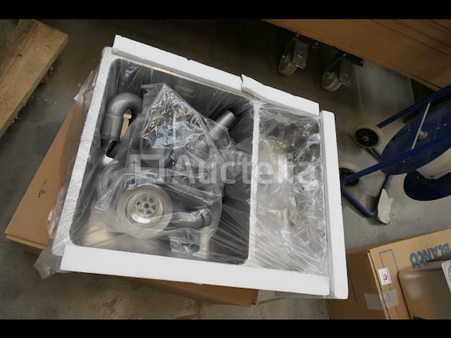 Spoelbak met 2 roestvrijstalen spoelbakken - afbeelding 4 van  5