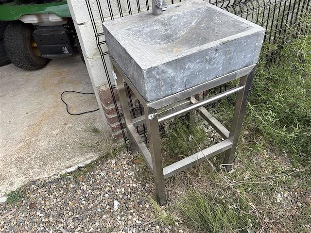 Spoelbak op inox voet - afbeelding 2 van  4