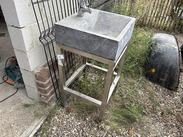 Spoelbak op inox voet - afbeelding 3 van  4
