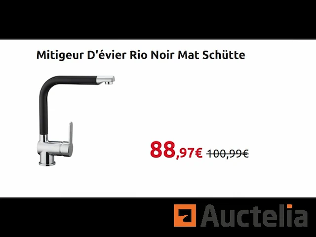 Spoelbakmengkraan mat zwart schütte rio - afbeelding 1 van  2