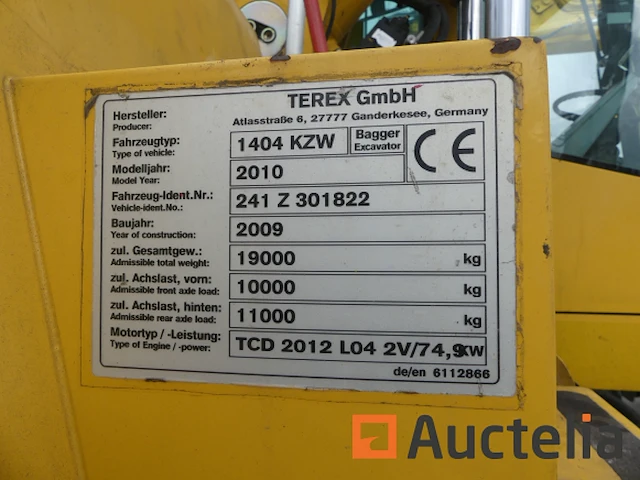 Spoor-, weg-graafmachine terex 1404 kzw - afbeelding 29 van  37