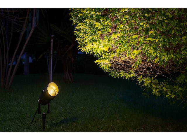 Spot met punt buiten – gu10 – ip54 waterdicht – aluminium – zwart (x6) - afbeelding 1 van  5