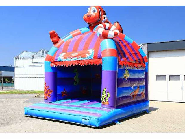 Springkasteel dome seaworld compleet met blower en transportzak. - afbeelding 4 van  10