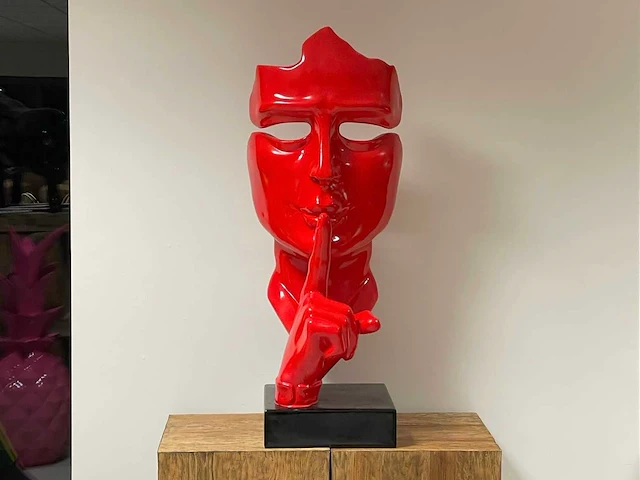 Ssssht h100cm gezicht van stilte red - afbeelding 1 van  1