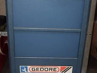 St gereedschapskast gedore vv roldeur, inh lot div handgereedschappen