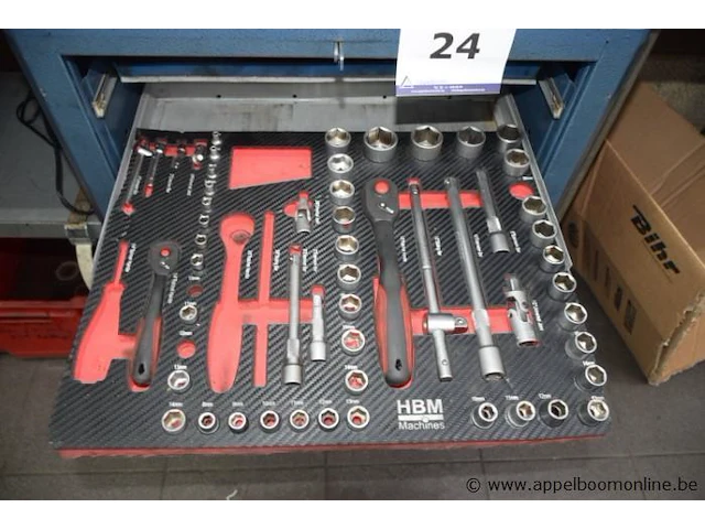 St gereedschapskast gedore vv roldeur, inh lot div handgereedschappen - afbeelding 3 van  5