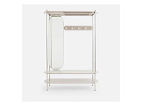 Staal en mdf metalen kleedkamer met spiegel - afbeelding 3 van  7